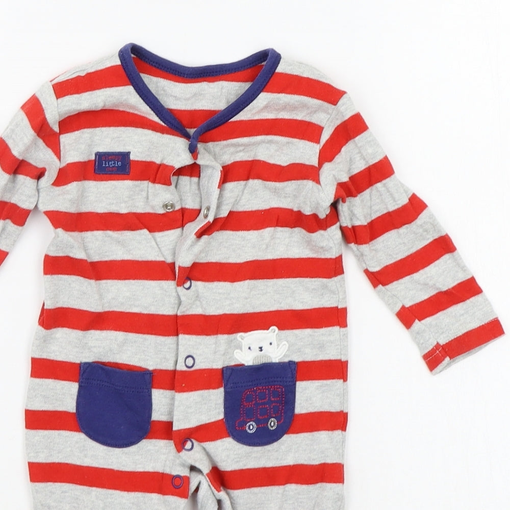 George Baby Red Striped  Babygrow One-Piece Size 3-6 Months