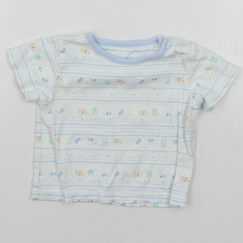Marks and Spencer Baby White Geometric  Basic T-Shirt Size 3-6 Months