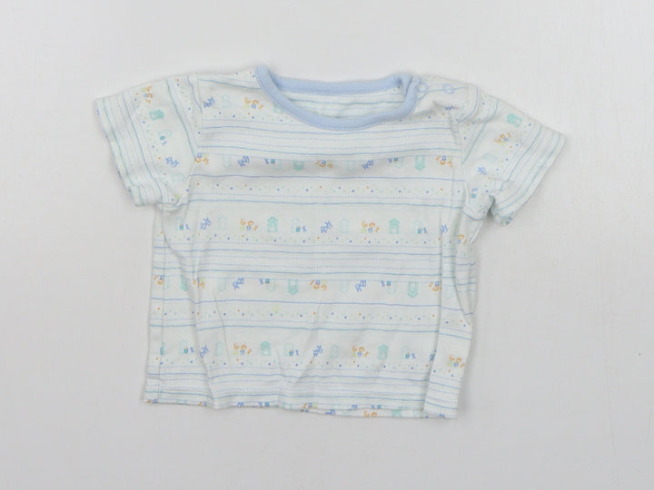 Marks and Spencer Baby White Geometric  Basic T-Shirt Size 3-6 Months