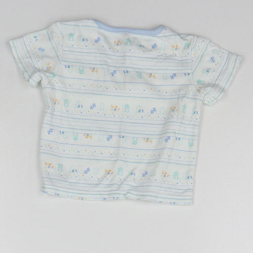 Marks and Spencer Baby White Geometric  Basic T-Shirt Size 3-6 Months