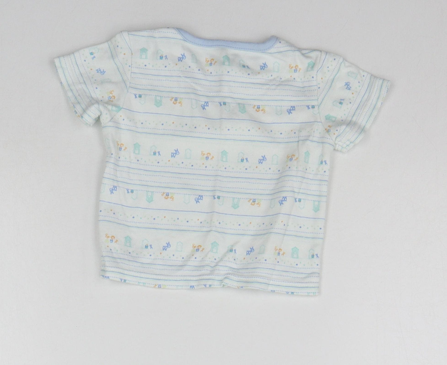 Marks and Spencer Baby White Geometric  Basic T-Shirt Size 3-6 Months