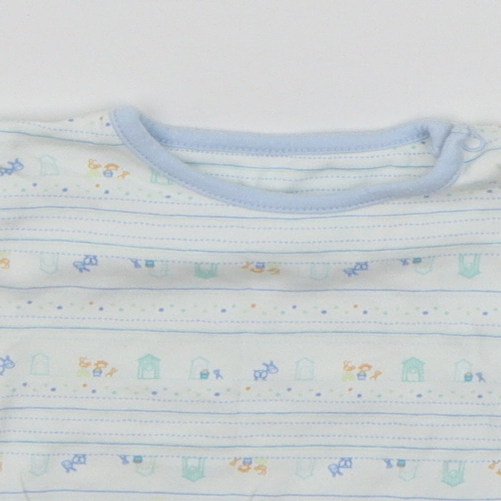 Marks and Spencer Baby White Geometric  Basic T-Shirt Size 3-6 Months