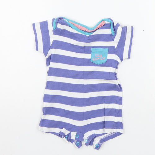 Marks and Spencer Baby Purple Striped  Babygrow One-Piece Size 0-3 Months
