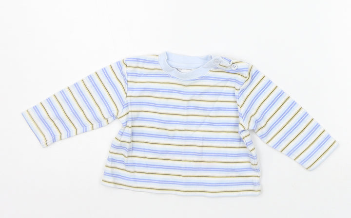 Earlydays Baby Blue Striped Basic T-Shirt Size 3-6 Months