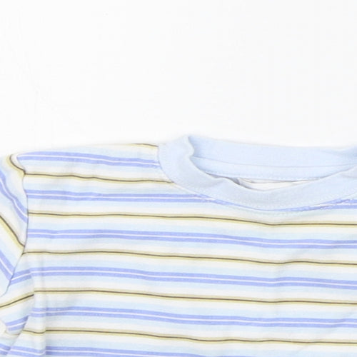 Earlydays Baby Blue Striped  Basic T-Shirt Size 3-6 Months