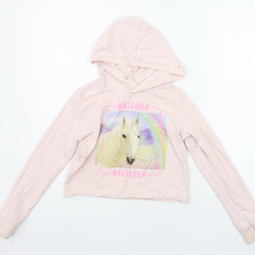 H&M Girls Pink   Pullover Hoodie Size 11-12 Years