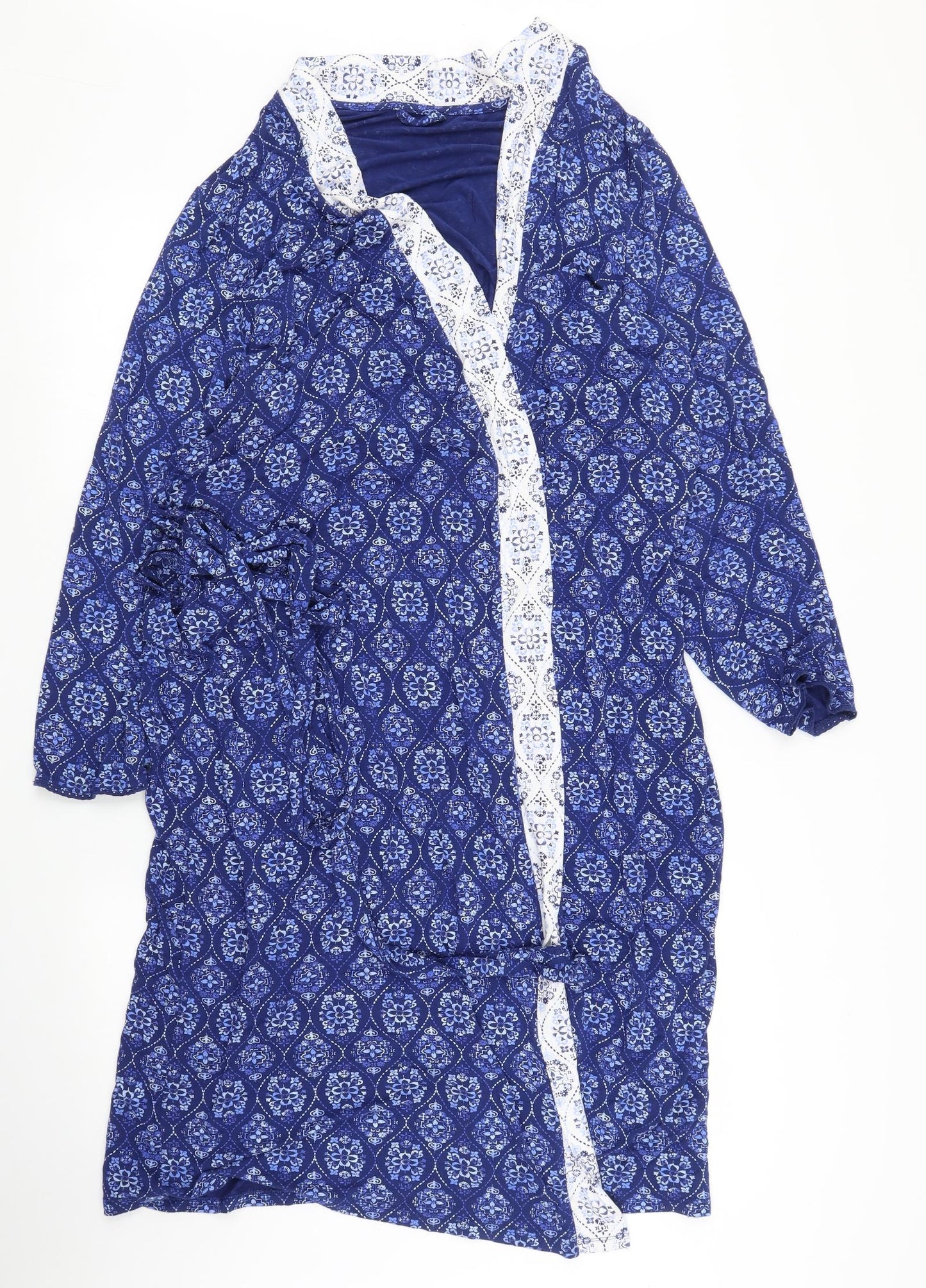 George Womens Blue Floral  Kaftan Robe Size 16