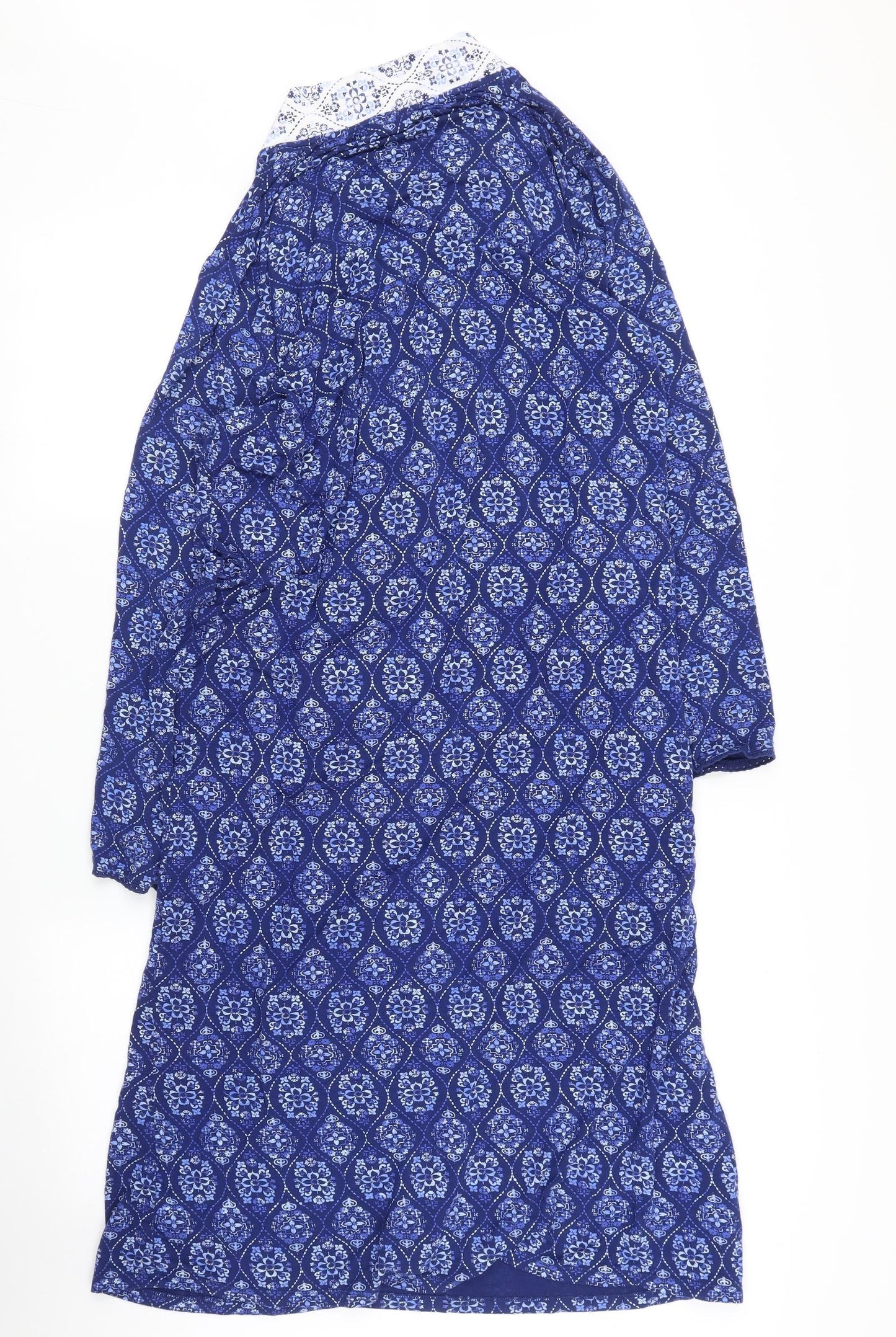 George Womens Blue Floral  Kaftan Robe Size 16