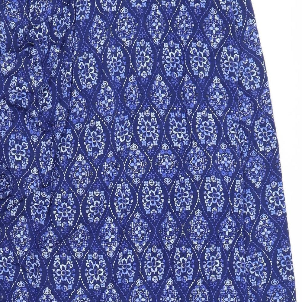 George Womens Blue Floral  Kaftan Robe Size 16