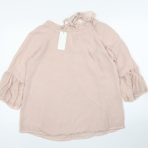 New Line Womens Pink   Basic Blouse Size L