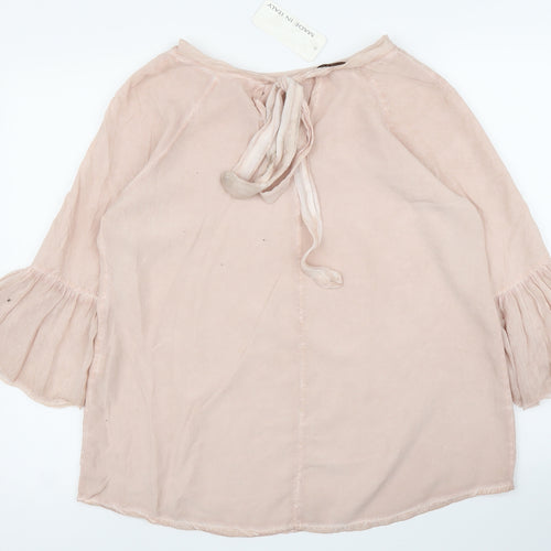 New Line Womens Pink   Basic Blouse Size L