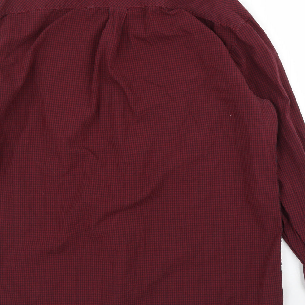 Industrialise Mens Purple Check   Button-Up Size XL