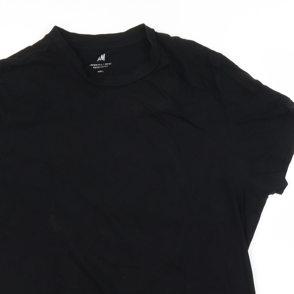 H&M Mens Black    T-Shirt Size L
