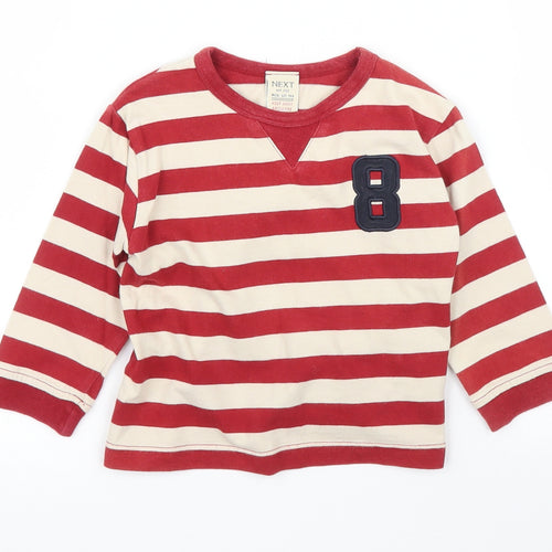 NEXT Girls Red Striped  Basic T-Shirt Size 9-12 Months