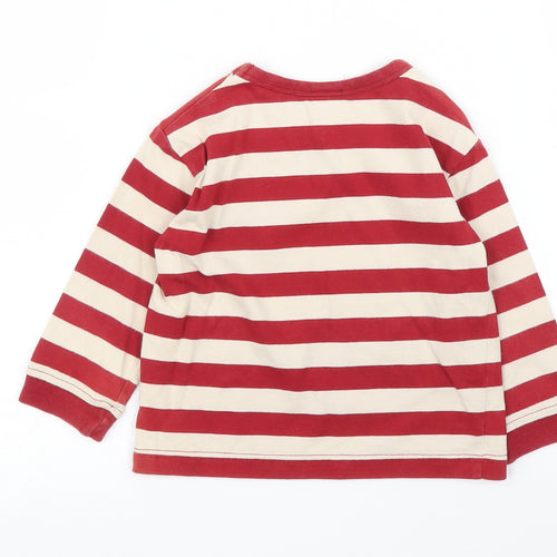 NEXT Girls Red Striped  Basic T-Shirt Size 9-12 Months