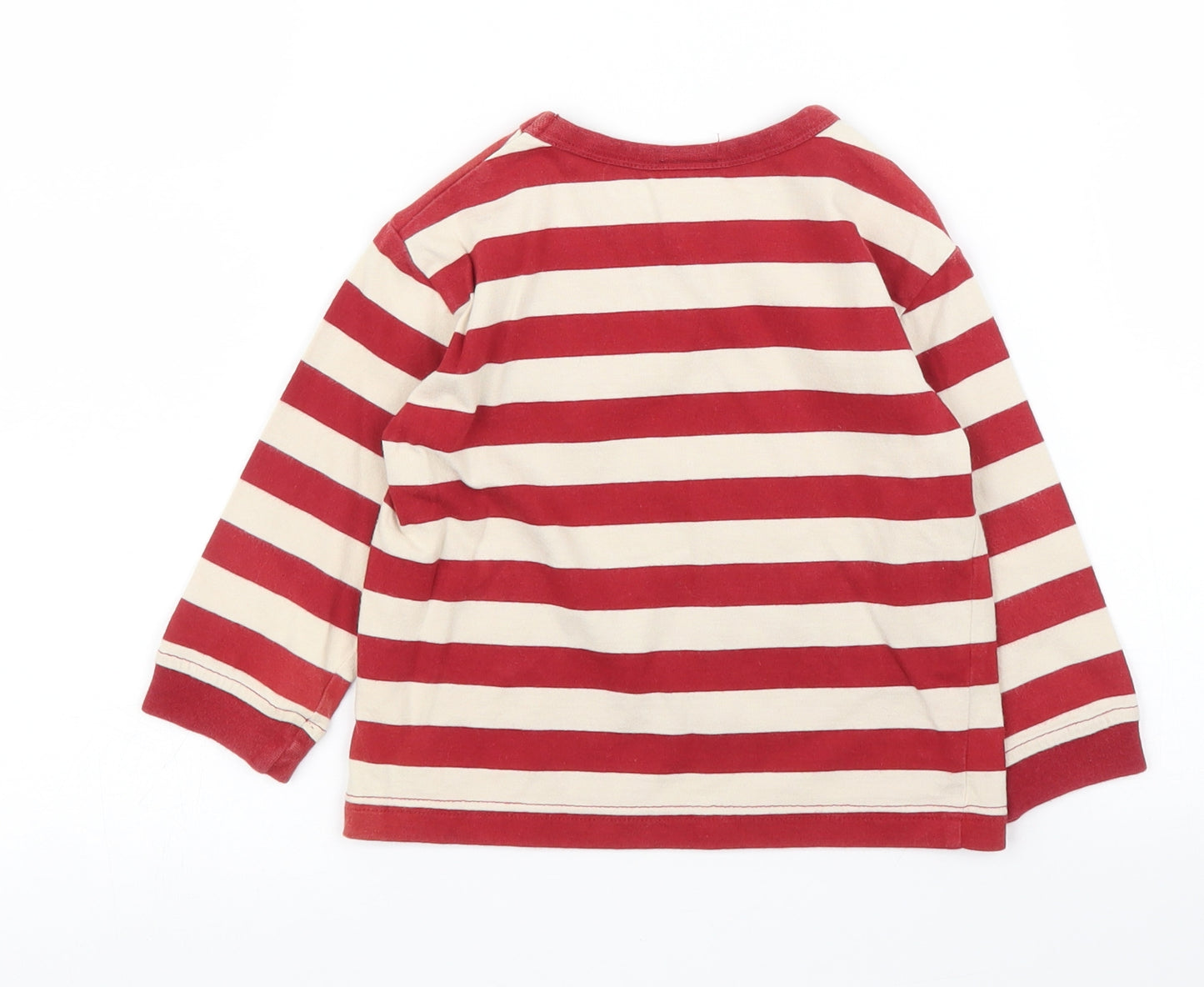 NEXT Girls Red Striped  Basic T-Shirt Size 9-12 Months