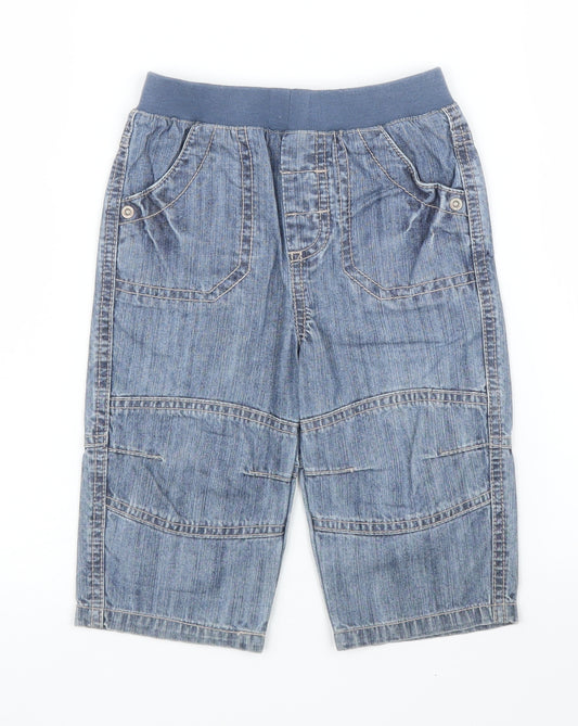 M&S Boys Blue  Denim Capri Jeans Size 9 Months