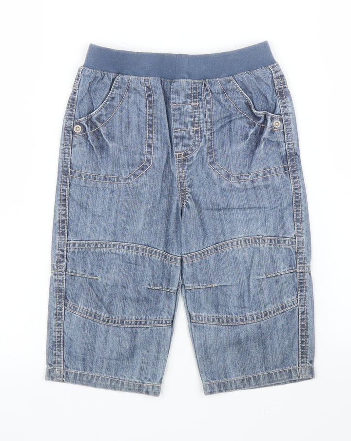 M&S Boys Blue  Denim Capri Jeans Size 9 Months