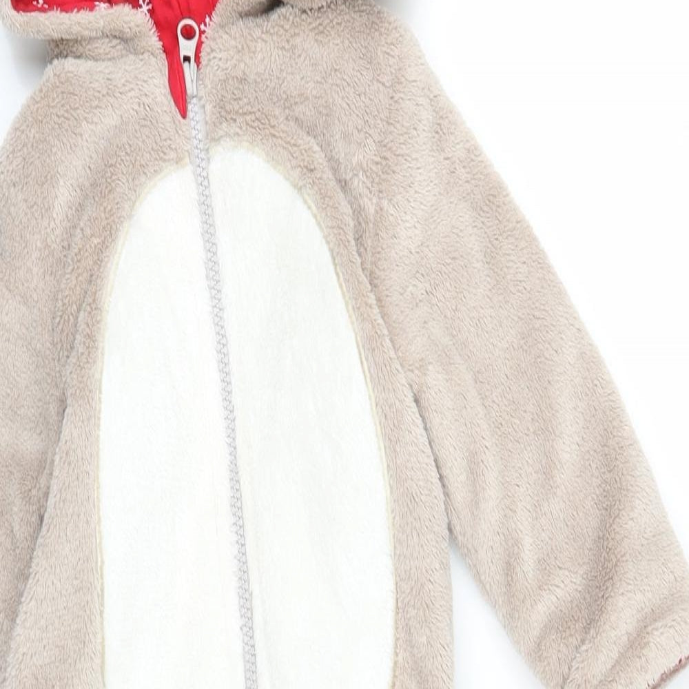 Nutmeg Baby Beige Solid  Capri One Piece Size 18-24 Months  - Reindeer