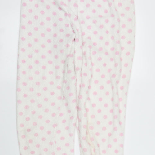 Primark Womens White Polka Dot  Capri Pyjama Set Size 12  - Lilo & Stitch