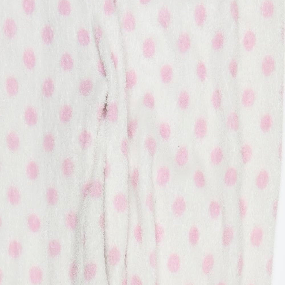 Primark Womens White Polka Dot  Capri Pyjama Set Size 12  - Lilo & Stitch