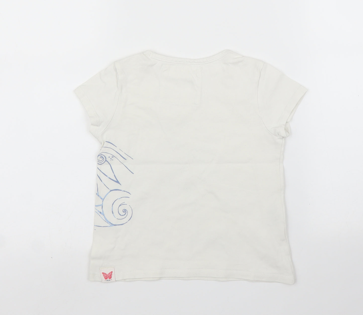 Fat Face Girls White   Basic T-Shirt Size 2-3 Years