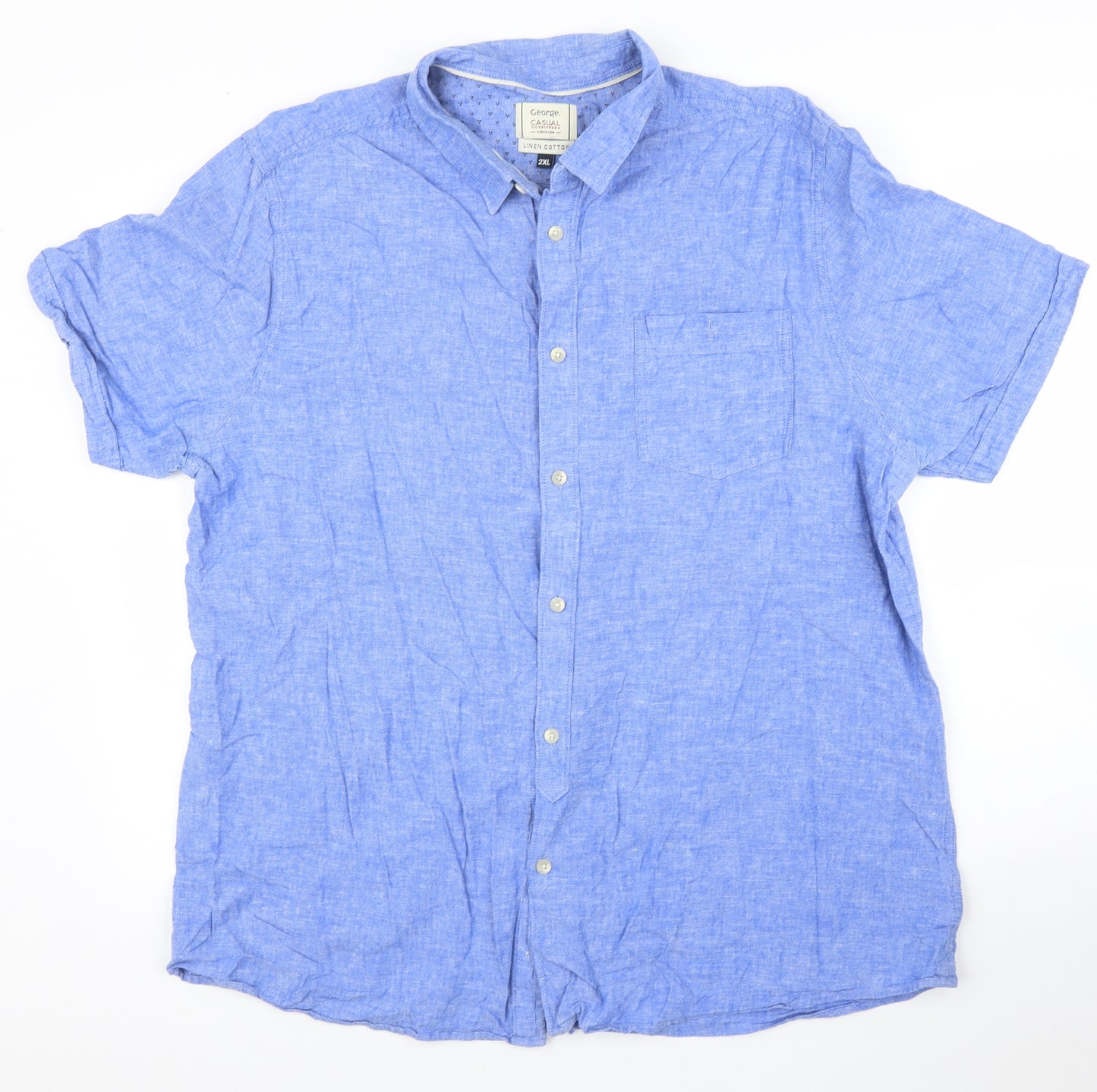 George Mens Blue    Button-Up Size 2XL