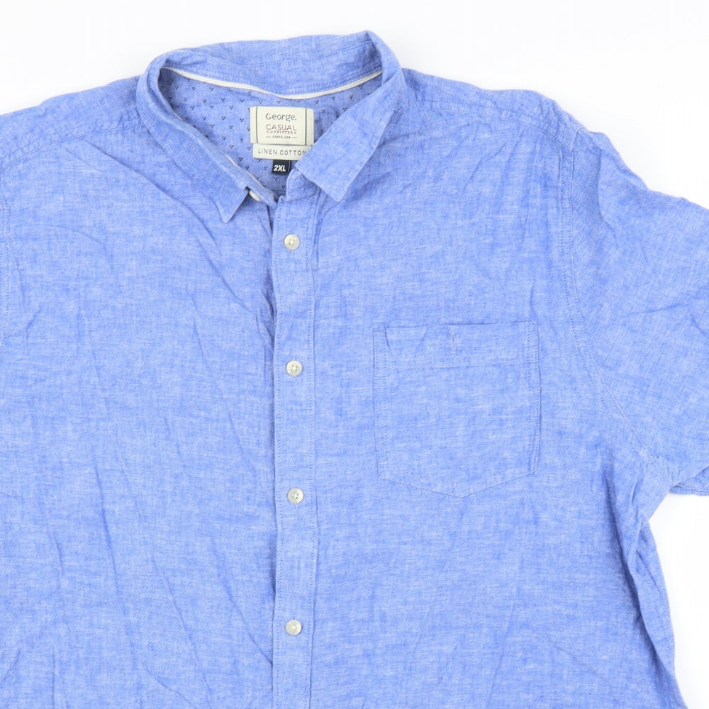 George Mens Blue    Button-Up Size 2XL