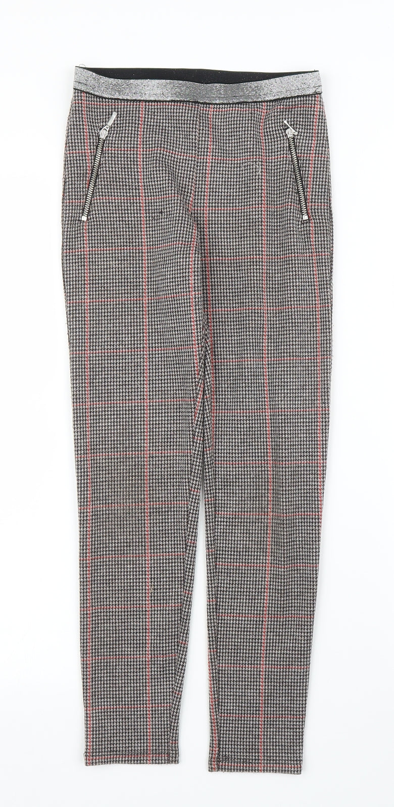 TU Girls Grey Houndstooth  Carrot Trousers Size 9 Years