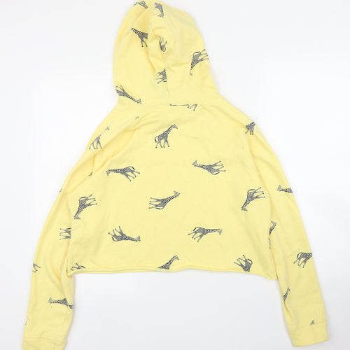 Messy Bun Womens Yellow   Pullover Hoodie Size M