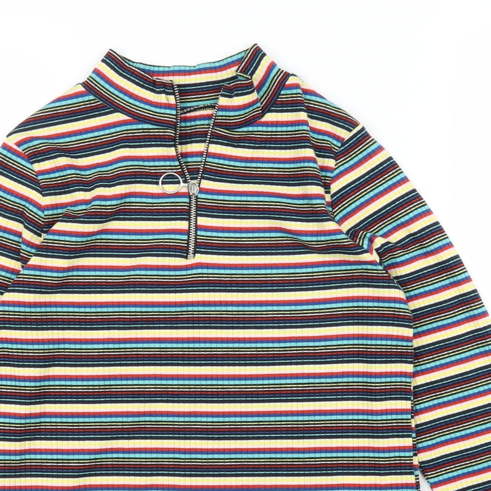 Primark Womens Blue Striped  Basic T-Shirt Size 12