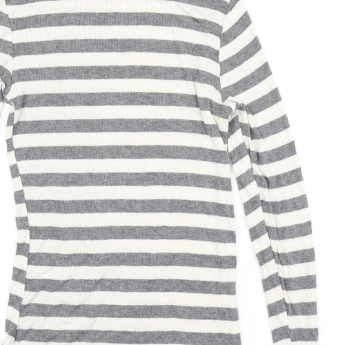 F&F Womens Grey Striped  Pullover Jumper Size 8