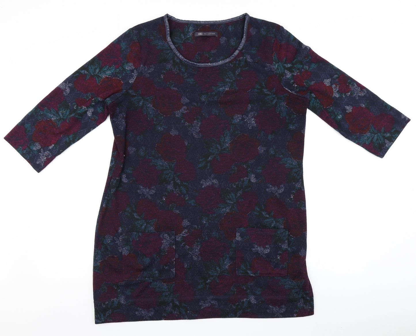 Marks and Spencer Womens Multicoloured Floral  Jumper Dress  Size 16