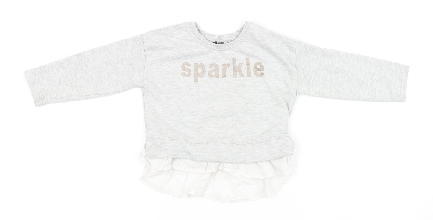 NEXT Girls Grey   Pullover Jumper Size 2-3 Years