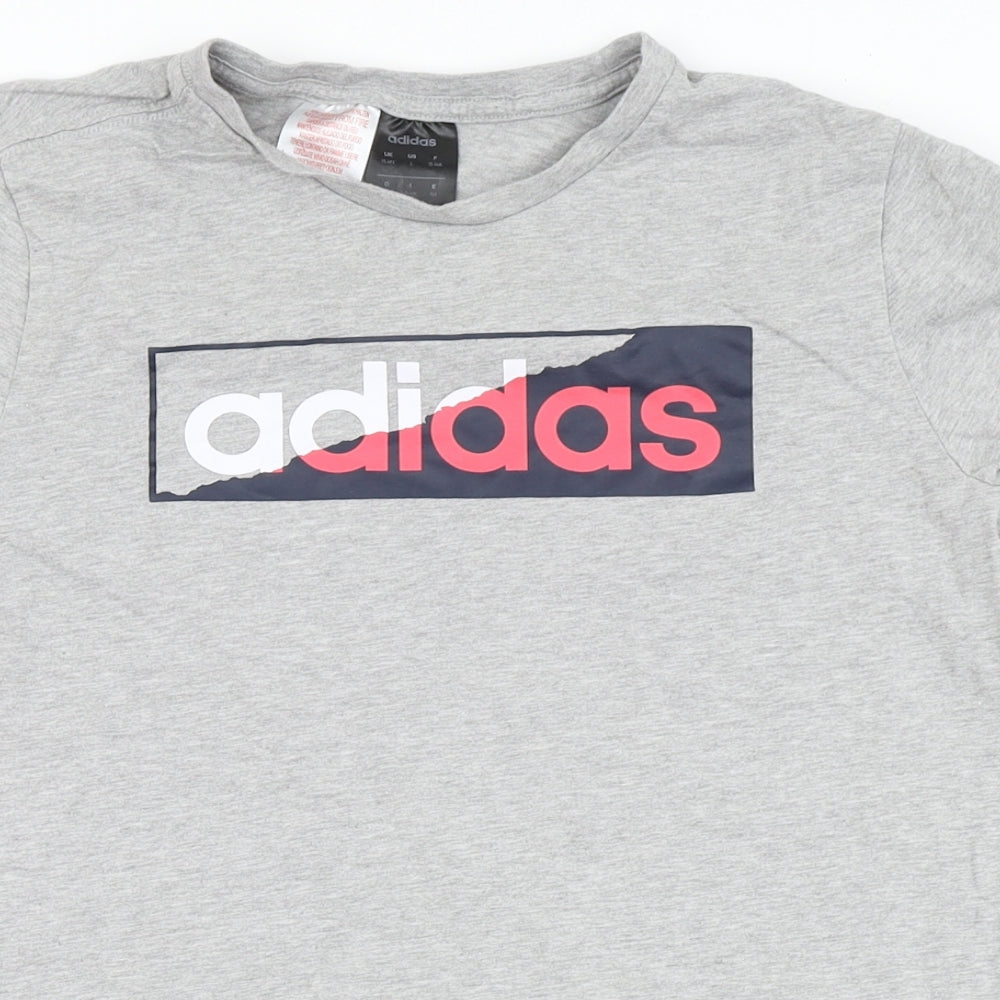 adidas Girls Grey   Basic T-Shirt Size 13-14 Years