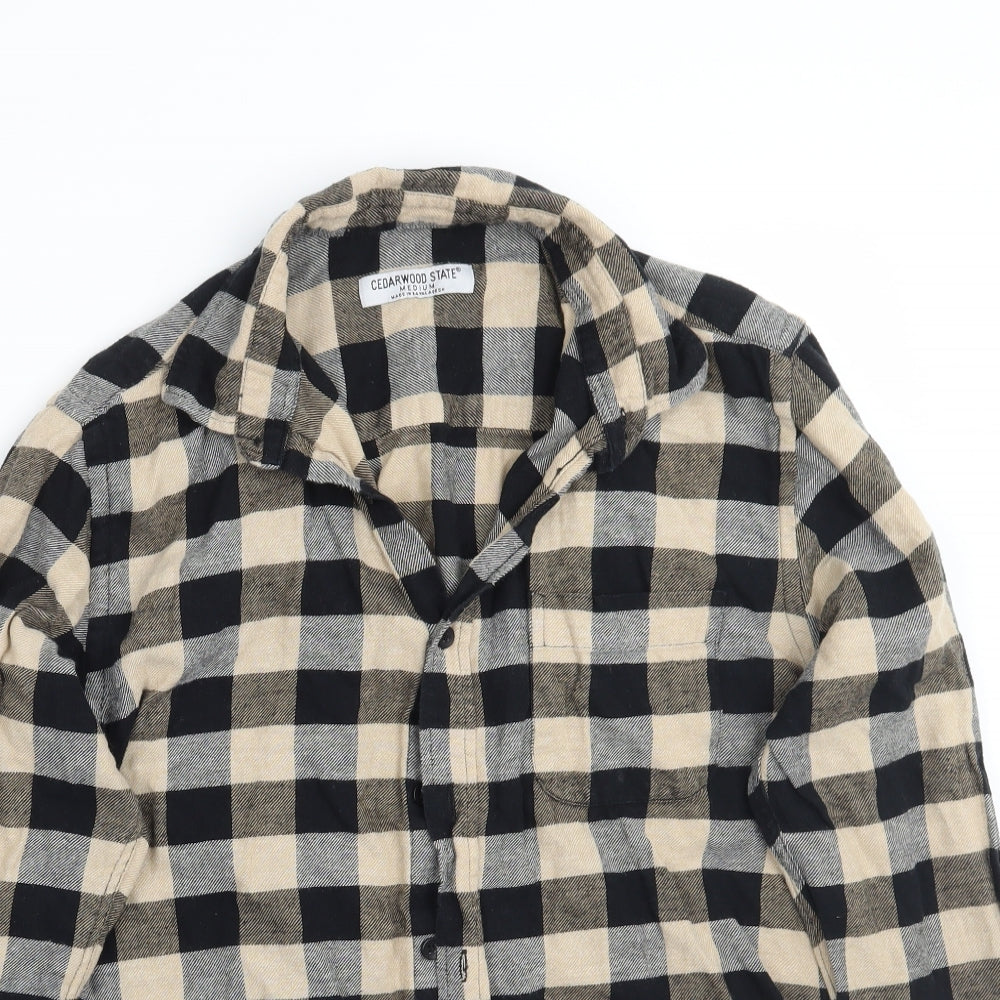 Cedar Wood State Mens Beige Check   Button-Up Size M