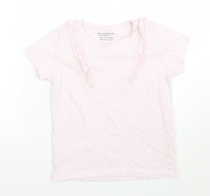 Primark Girls Pink Basic T-Shirt Size 10-11 Years