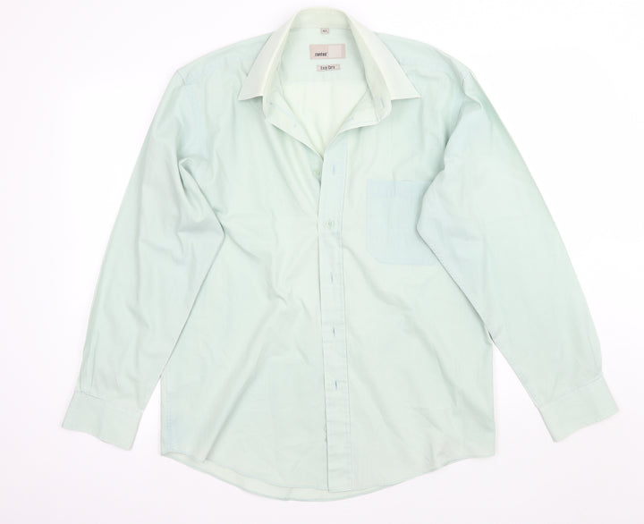 Zantos Mens Green Button-Up Size 15.5