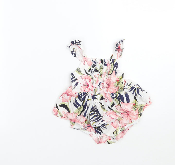 Patpat Girls White Floral  Babygrow One-Piece Size 3-6 Months