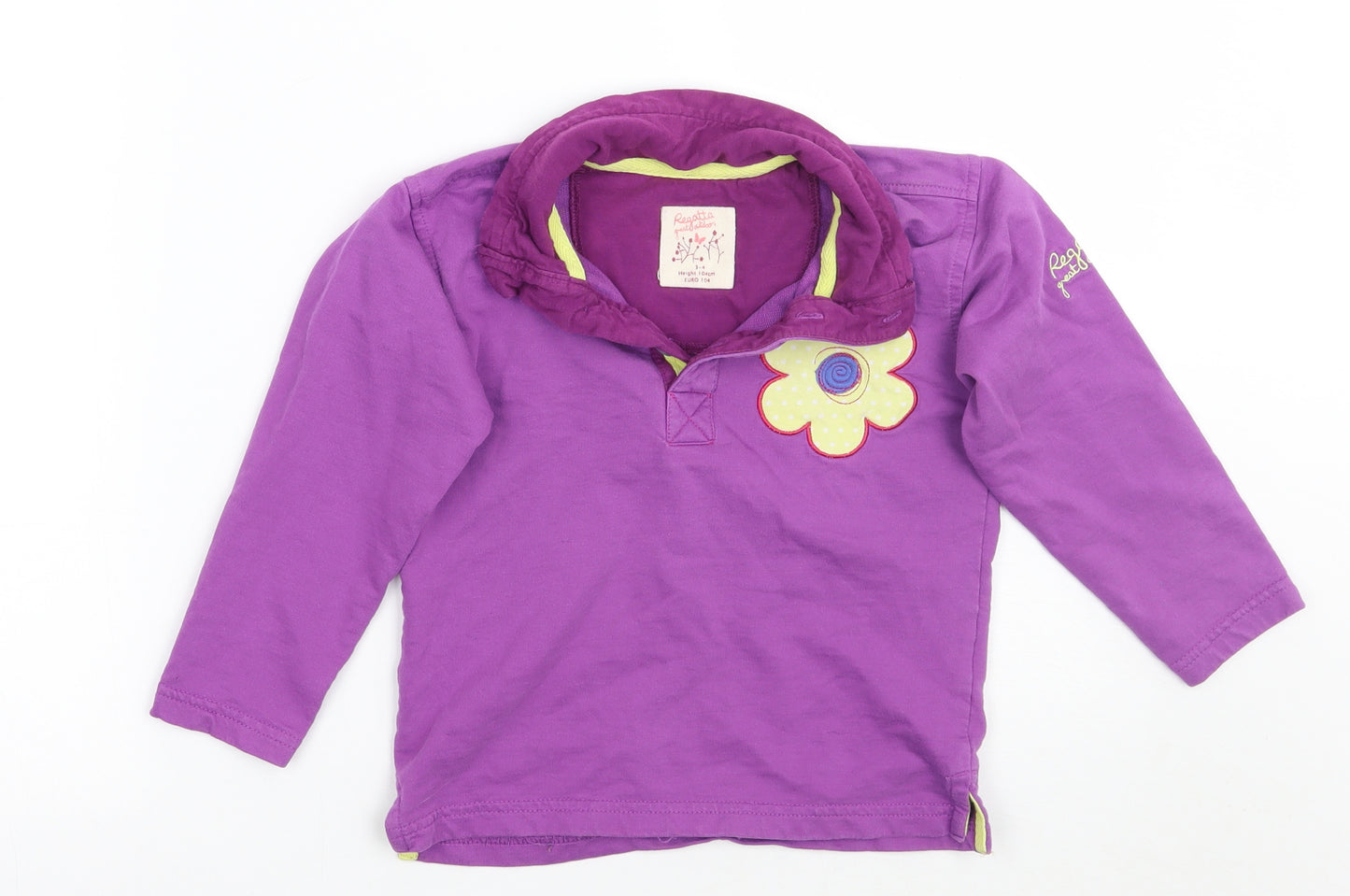 Regatta Girls Purple Floral  Basic Polo Size 3-4 Years