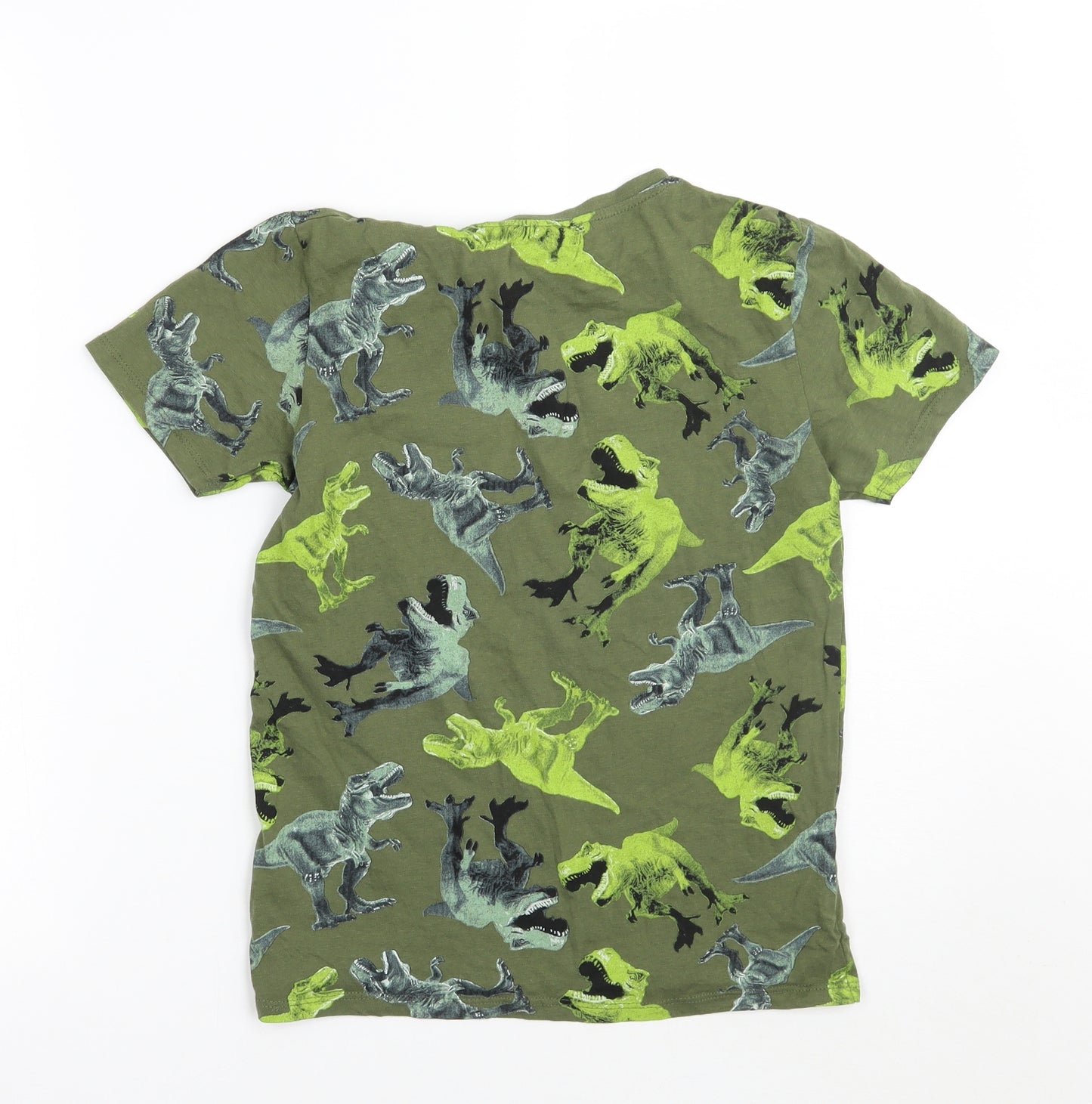 PEP&CO Boys Green Animal Print  Basic T-Shirt Size 10-11 Years