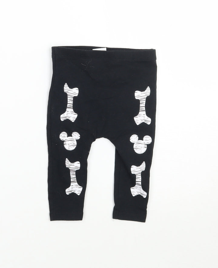 F&F Girls Black   Capri Leggings Size 6-9 Months  - Disney