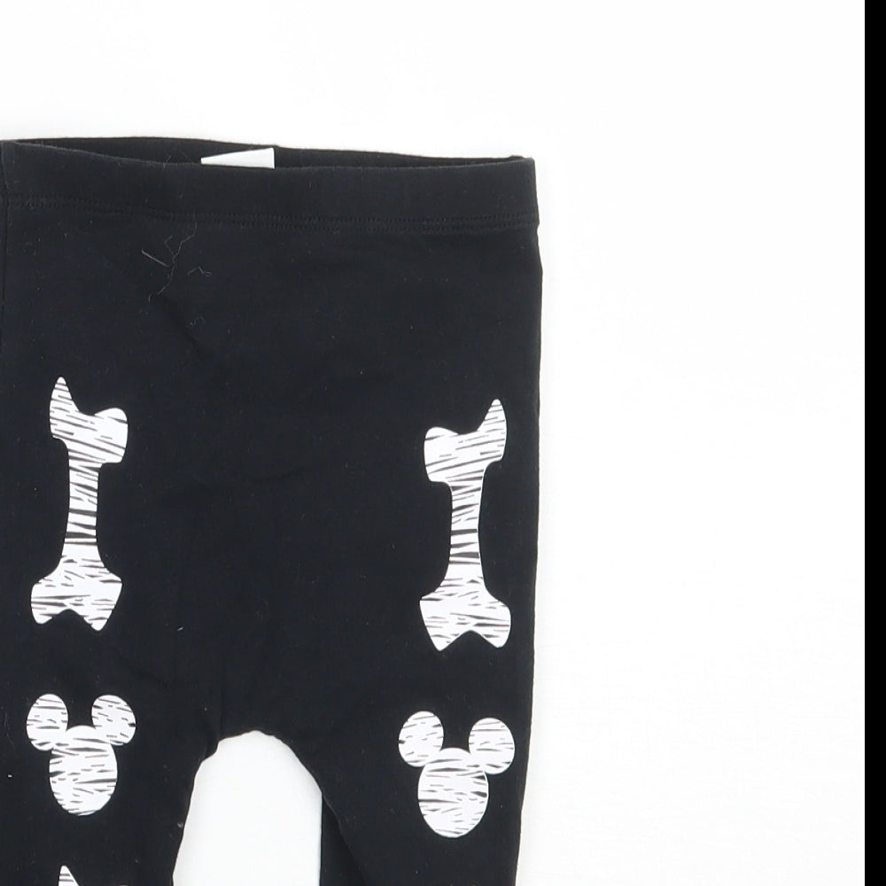 F&F Girls Black   Capri Leggings Size 6-9 Months  - Disney
