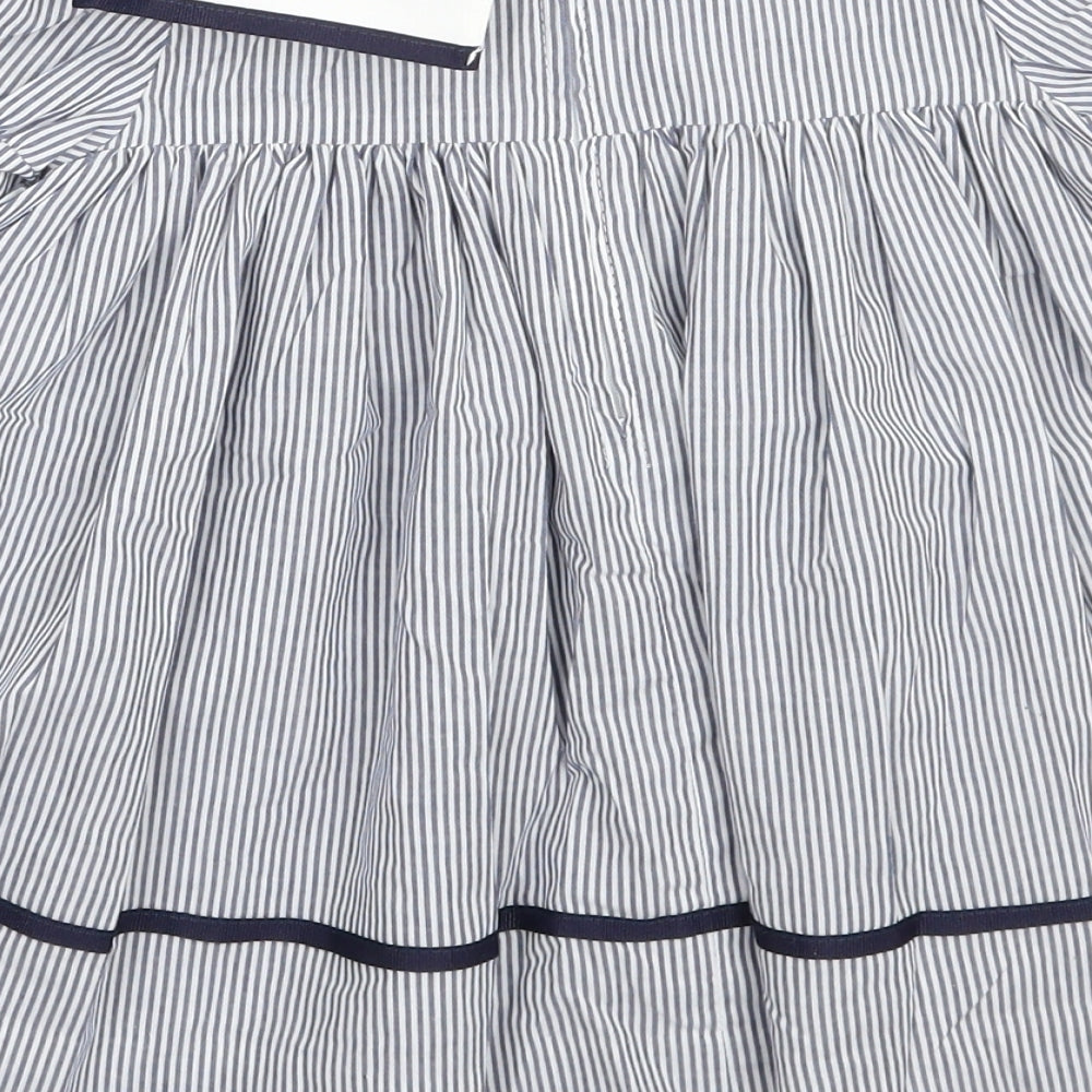 Harrods Girls White Striped  A-Line  Size 9-12 Months