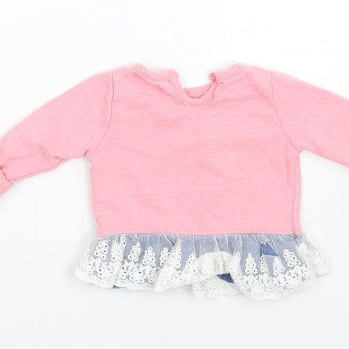 Crafted Girls Pink   Pullover Jumper Size 3-6 Months