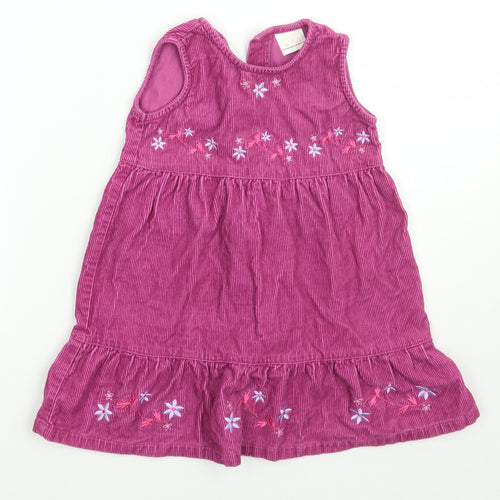 Morris mouse Girls Purple Floral  A-Line  Size 12-18 Months