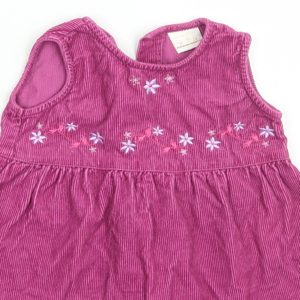 Morris mouse Girls Purple Floral  A-Line  Size 12-18 Months