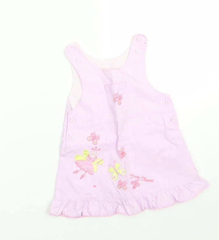 Morris mouse Girls Purple Animal Print  A-Line  Size 6-9 Months