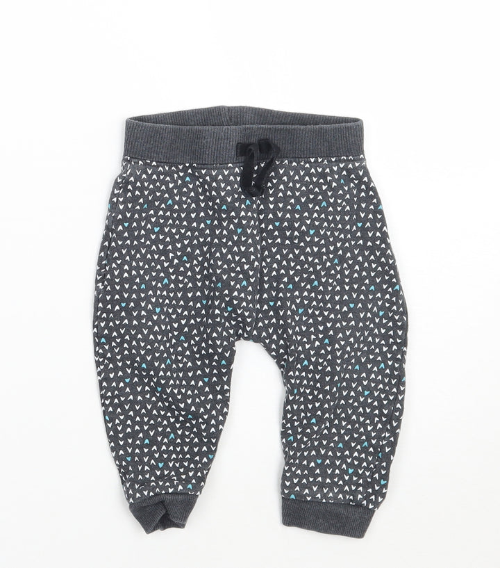 George Girls Grey Geometric  Sweatpants Trousers Size 6-9 Months