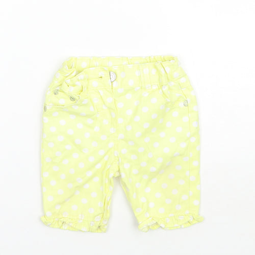 Cherokee Girls Yellow Polka Dot  Cropped Jeans Size 9-12 Months